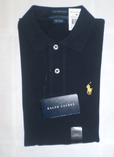 NEW RALPH LAUREN WOMENS SKINNY POLO SHIRT XS L/S NWT NAVY BLUE FREE SHIP