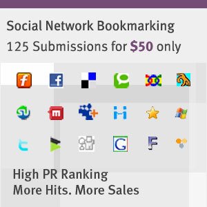 125 Social Bookmarking Submission on high PR sites@ $45-10% OFF