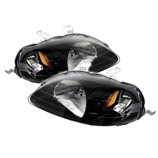 Spyder: 99-00 Honda Civic Headlights (Black)