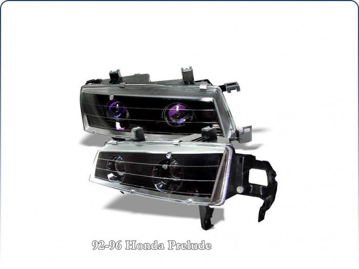 Spyder: 92-96 Honda Prelude Projector Headlights (Black)