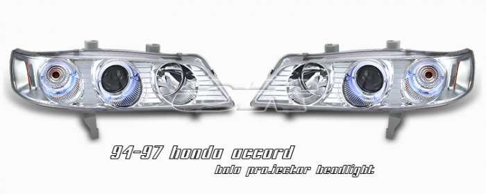 94-97 Honda Accord, Projector Headlights (Chrome)