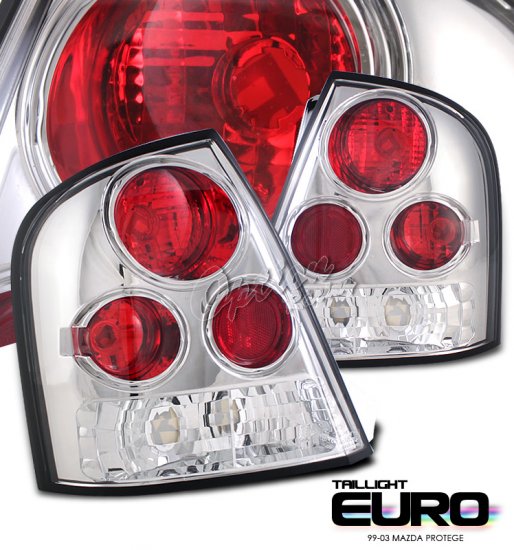 99-03 Mazda Protege, Altezza Tail Lights, Chrome