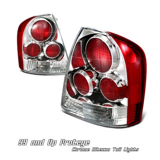 99-03 Mazda Protege, Altezza Tail Lights, Chrome