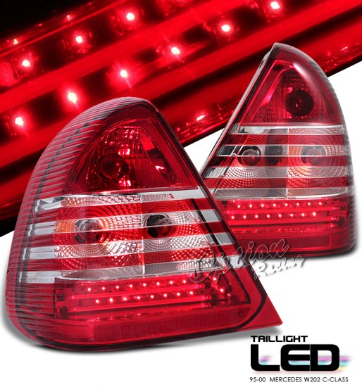 95-00 Mercedes C-Class (W202), LED Tail Lights, Red