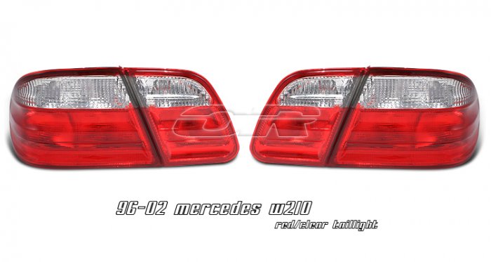 96-02 Mercedes E-Class (W210), Euro Tail Lights, Red