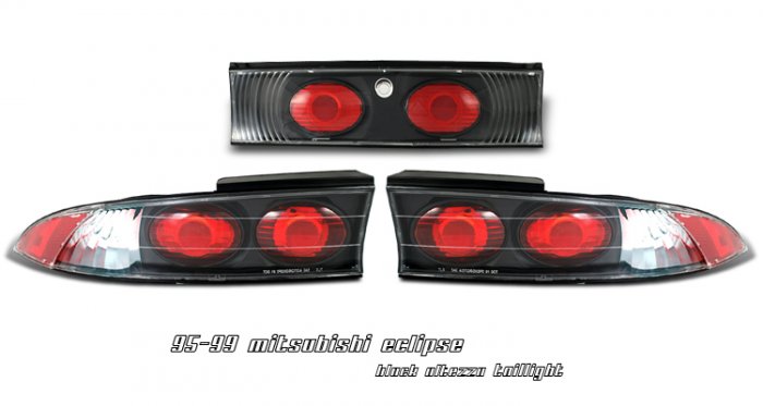 95-99 Mitsubishi Eclipse, Altezza Tail Lights, Black