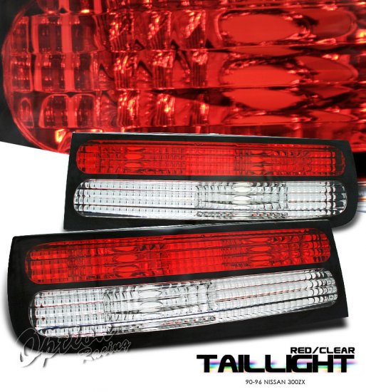 90-96 Nissan 300ZX, Euro Tail Lights, Red