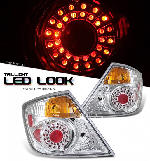 04-09 Scion TC, LED/SED Tail Lights, Chrome