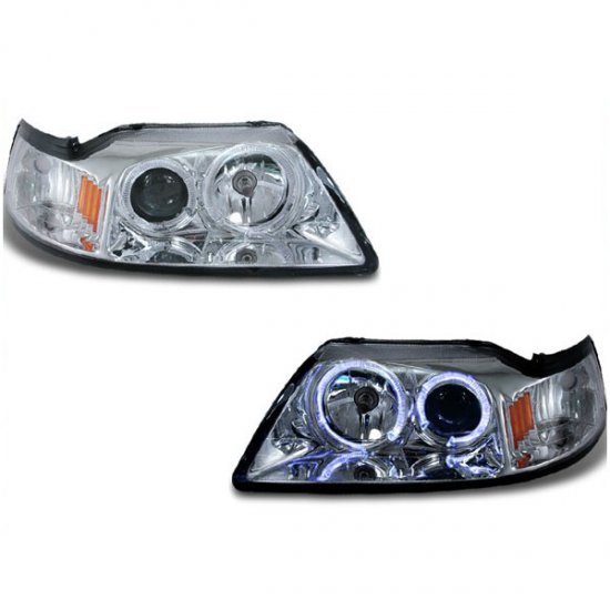 99-04 Ford Mustang, Projector Headlights, Chrome