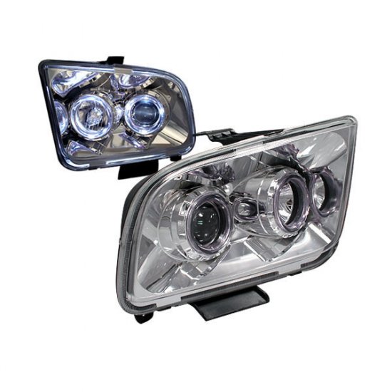 05-09 Ford Mustang, Projector Headlights, Chrome