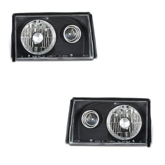 87-93 Ford Mustang, Projector Headlights, Black