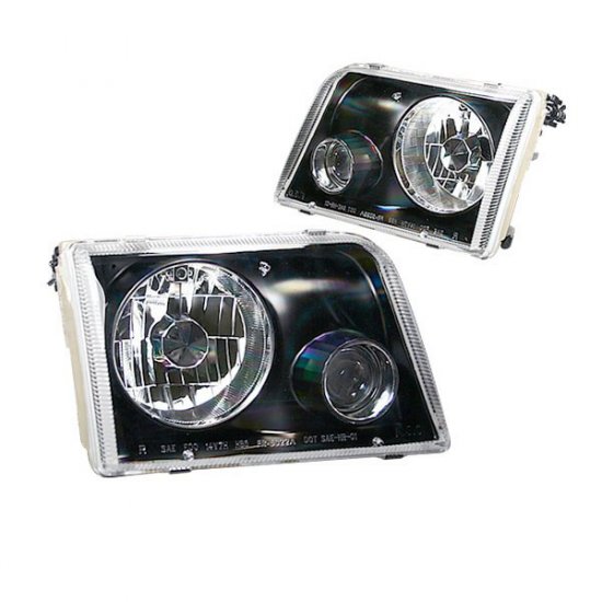 93-97 Ford Ranger, Projector Headlights, Black