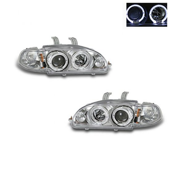 92-95 Honda Civic 4Dr, Projector Headlights (Chrome)