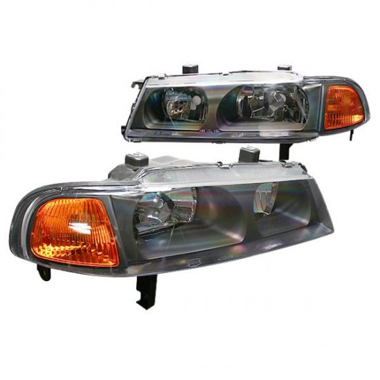 92-96 Honda Prelude, Crystal Headlights (Black)