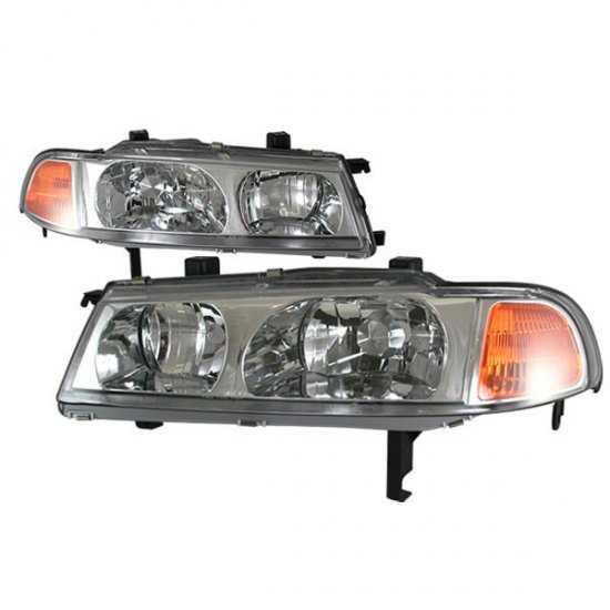 92-96 Honda Prelude, Crystal Headlights (Chrome)
