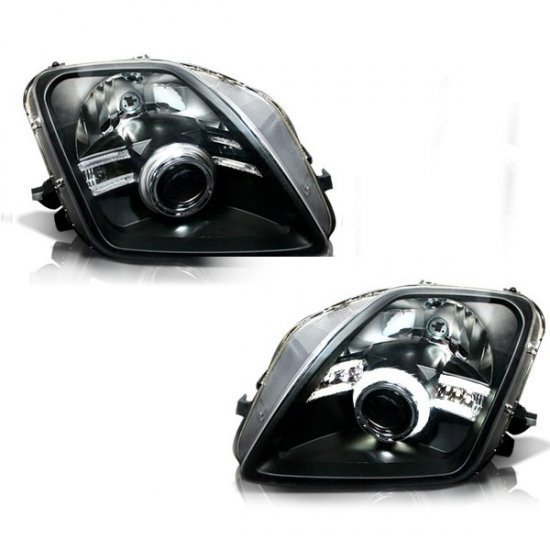 97-01 Honda Prelude, Projector Headlights CCFL (Black)