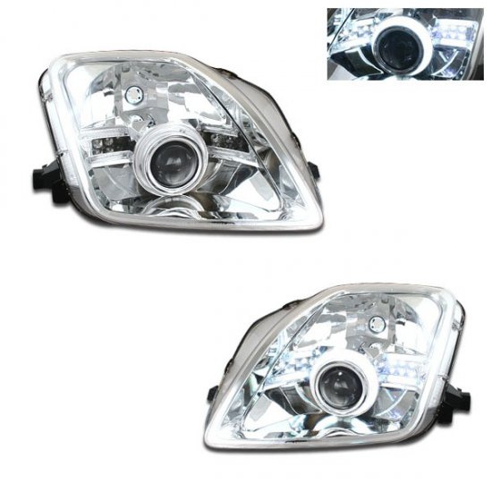 97-01 Honda Prelude, Projector Headlights CCFL (Chrome)