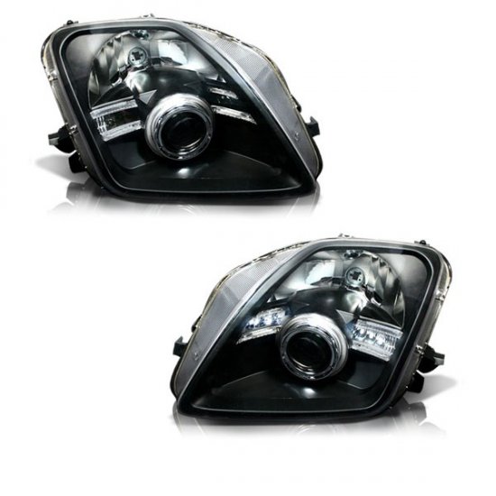 97-01 Honda Prelude, Projector Headlights (Black)