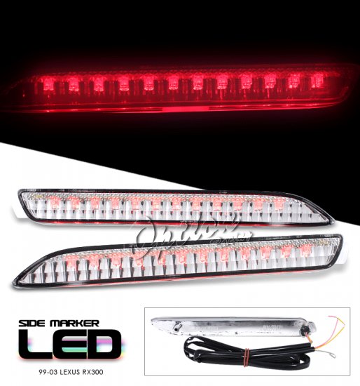 99-03 Lexus RX300, LED Side Markers, Chrome