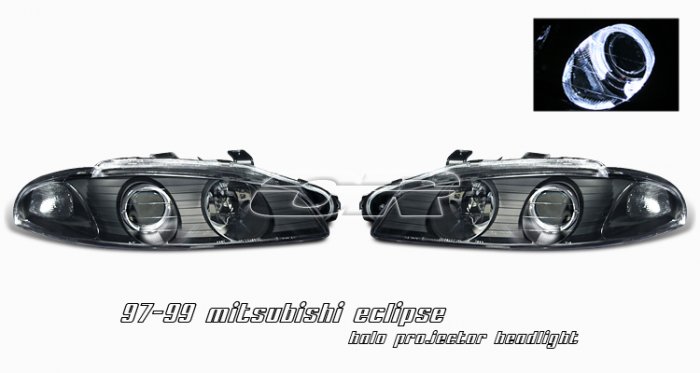 97-99 Mitsubishi Eclipse Projector Headlights (Black)