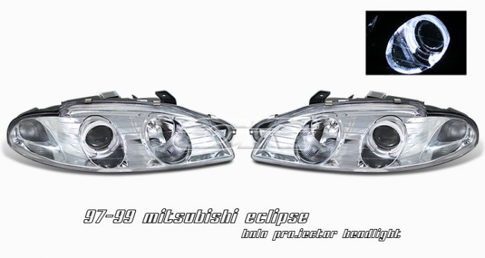 97-99 Mitsubishi Eclipse Projector Headlights (Chrome)