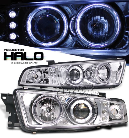 99-03 Mitsubishi Galant, Projector Headlights (Chrome)