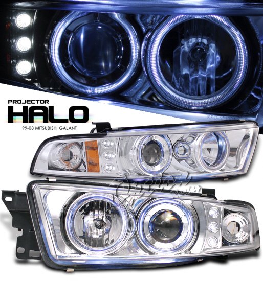 99-03 Mitsubishi Galant, Projector Headlights (Chrome)