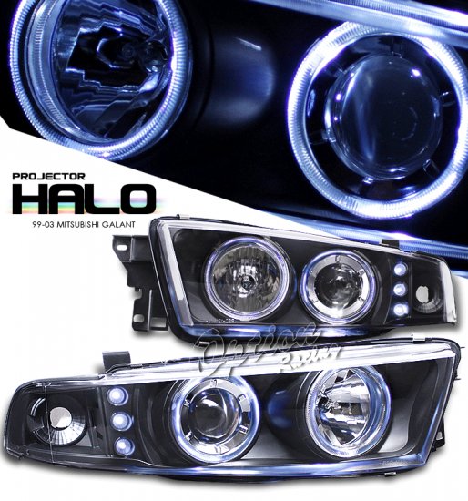 99-03 Mitsubishi Galant, Projector Headlights (Black)