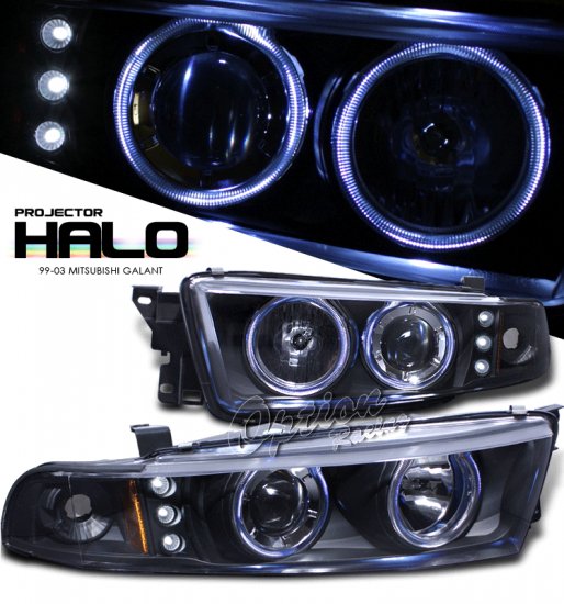 99-03 Mitsubishi Galant, Projector Headlights (Black)