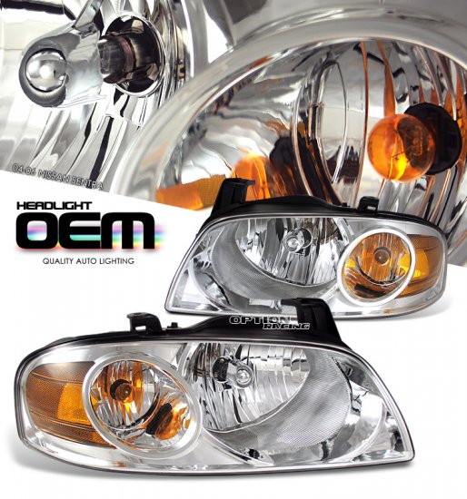 04-06 Nissan Sentra, Crystal Headlights (Chrome)