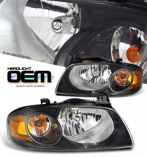 04-06 Nissan Sentra, Crystal Headlights (Black)