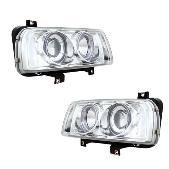 93-98 VW Golf Jetta, Projector Headlights (Chrome)