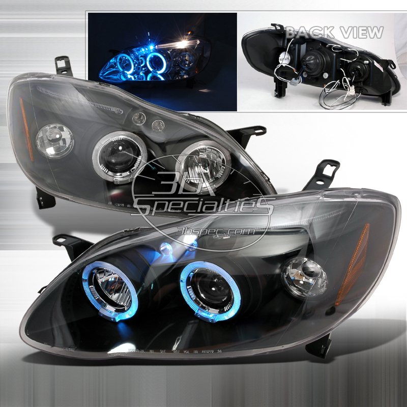 Spec-D: 03-08 Toyota Corolla, Projector Headlights, Black