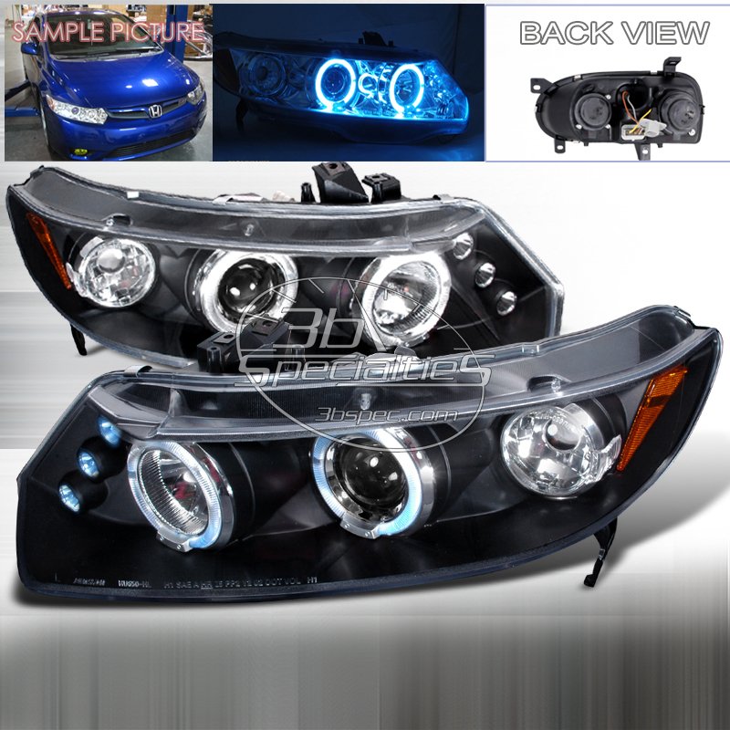 Spec-D: 06-11 Honda Civic 2Dr, Projector Headlights (Black)