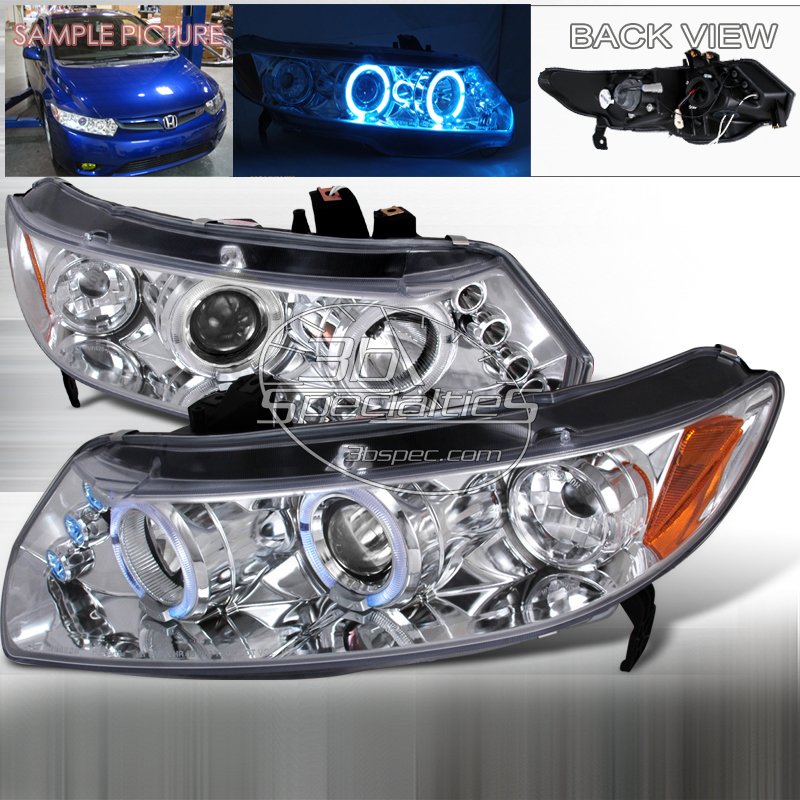 Spec-D: 06-11 Honda Civic 2Dr, Projector Headlights (Chrome)