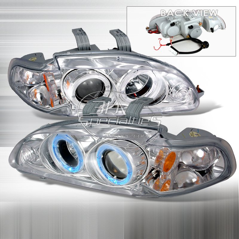 Spec-D: 92-95 Honda Civic 2Dr/3Dr, Projector Headlights (Chrome)