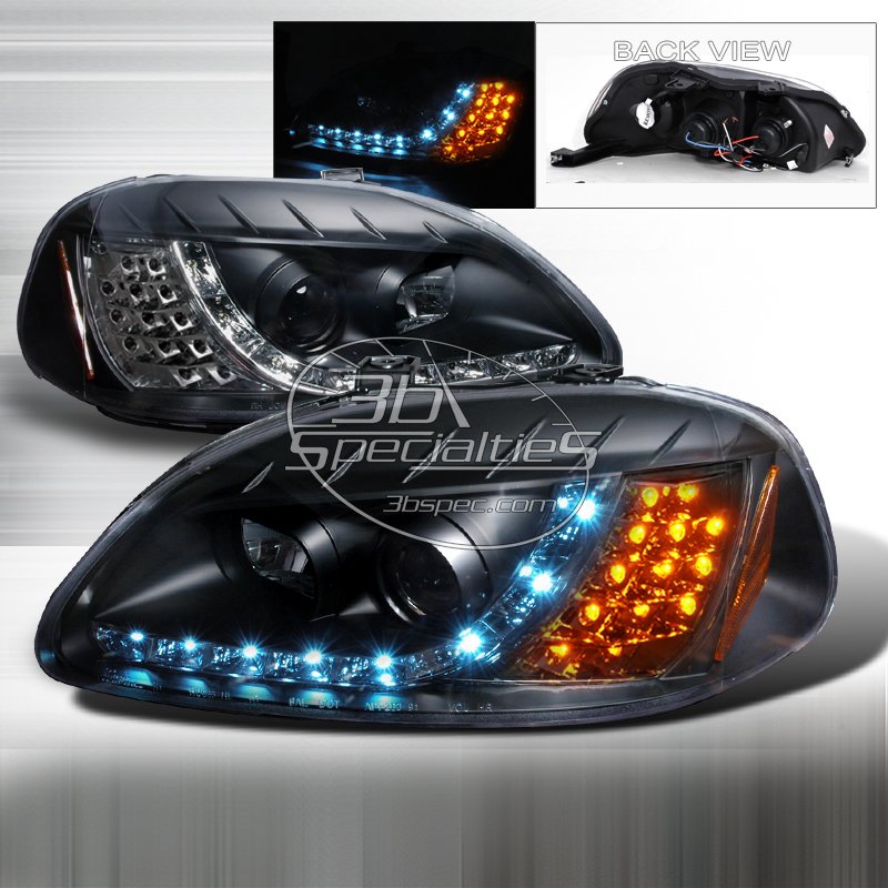 Spec-D: 96-98 Honda Civic, Projector Headlights (Black)