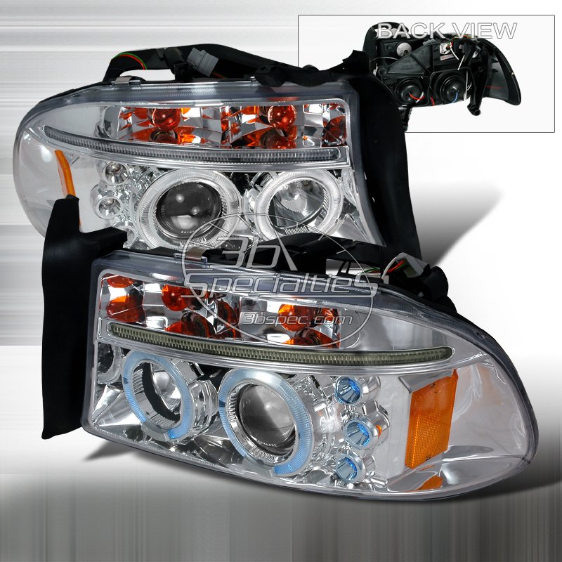 Spec-D: 97-04 Dodge Dakota; Projector Headlights (Chrome)
