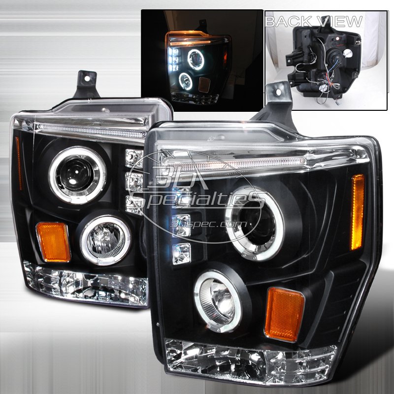 Spec-D: 08-10 Ford F250; Projector Headlights (Black)