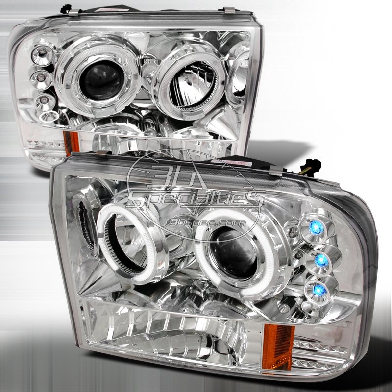 Spec-D: 99-04 Ford F250 / F350; Projector Headlights (Chrome)