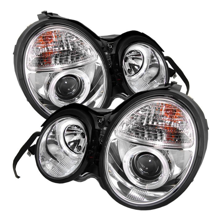 Spyder: 96-99 Mercedes E Class (W210), Projector Headlights, Chrome