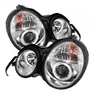 Spyder: 96-99 Mercedes E Class (W210), Projector Headlights, Chrome