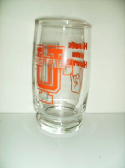UT University of Texas Longhorns Hook Em Glass