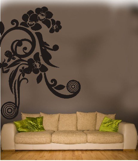 vinyl wall art japanese floral decal (44" x 62")