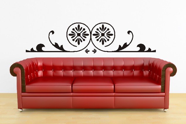 vinyl wall art ornamental decal (10" x 45")