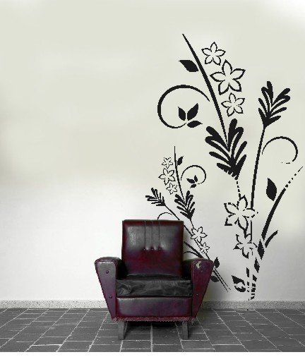 vinyl wall art floral decal (46" x 72")