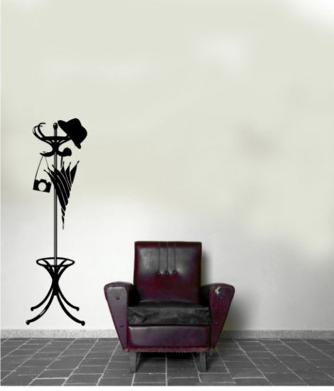 vinyl wall art decal lifesize coat rack 17" x 58"