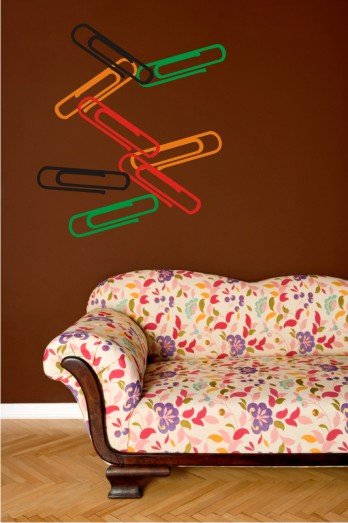 vinyl wall art decal huge paper clips | 11 feet total