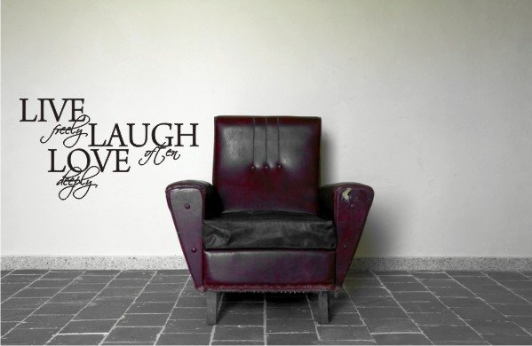 vinyl wall art decal sticker live love quote (18"x33")