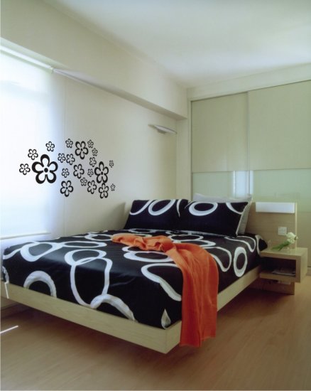 vinyl wall art decal sticker, hibiscus (20" x 37")
